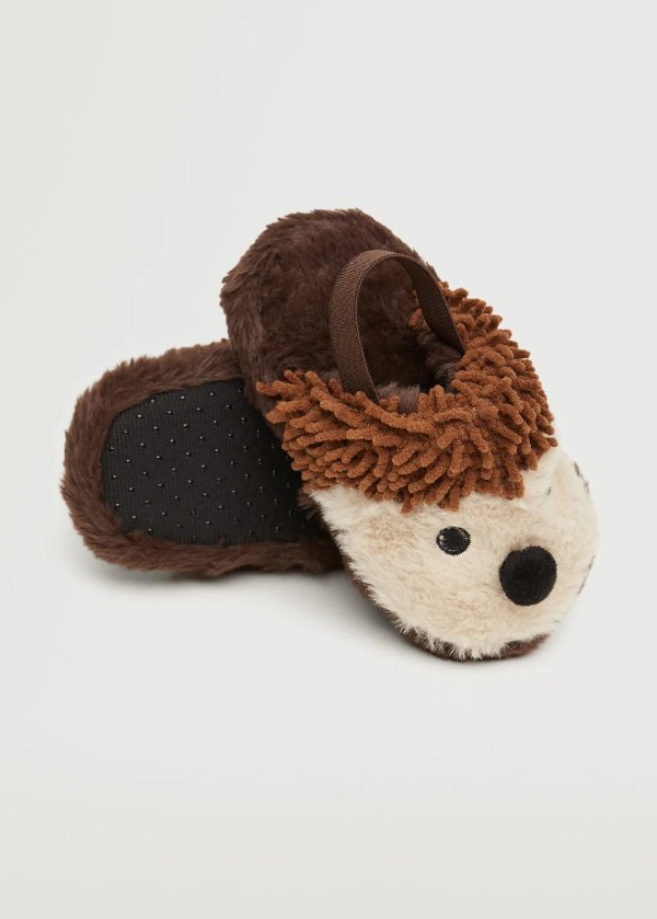Hedgehog plush slippers - Girls | Mango Kids USA