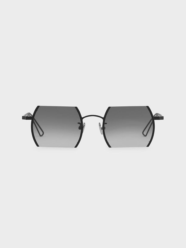 Cut-Off Frame Round Sunglasses