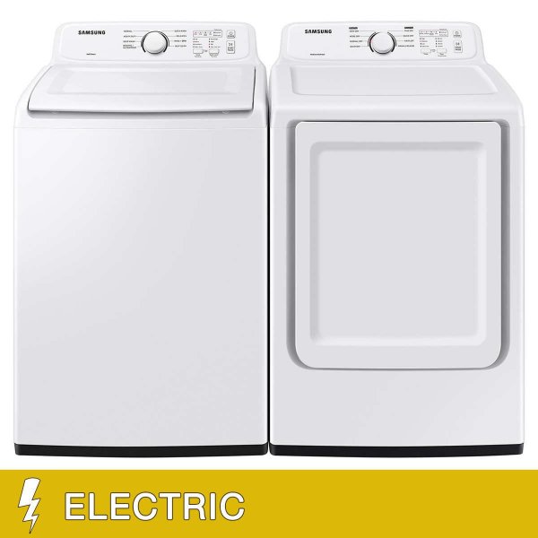 4.1 cu. ft. Capacity Top Load Washer with Soft-Close Lid and 7.2 cu. ft. ELECTRIC Dryer with Sensor Dry