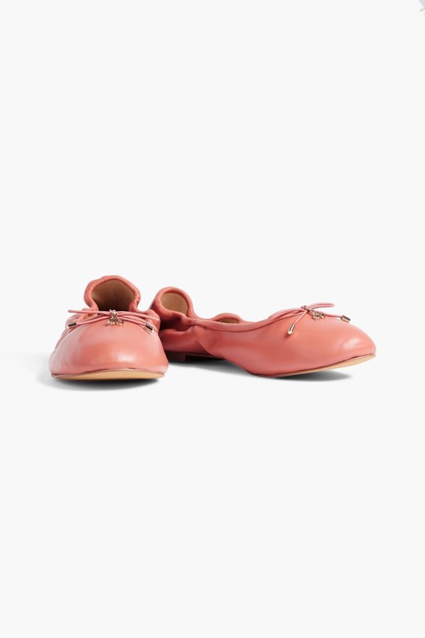 Felicia bow-detailed leather ballet flats