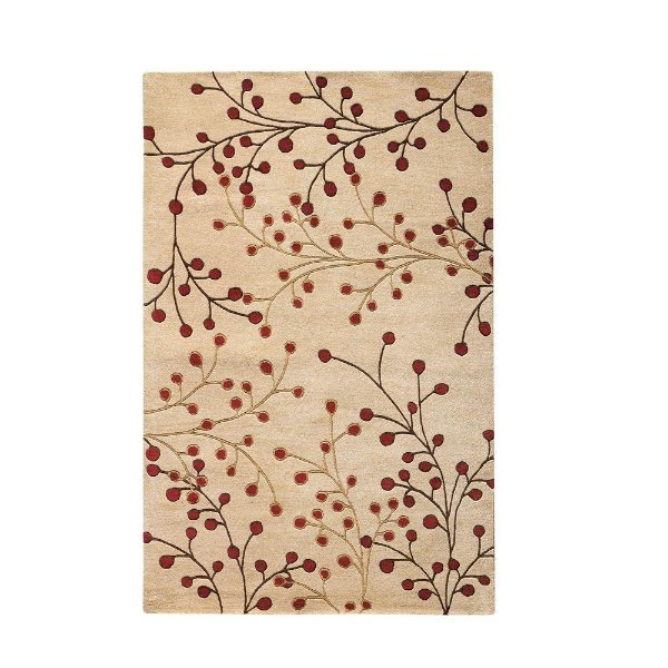 Springtime White and Red 10 ft. x 14 ft. Area Rug