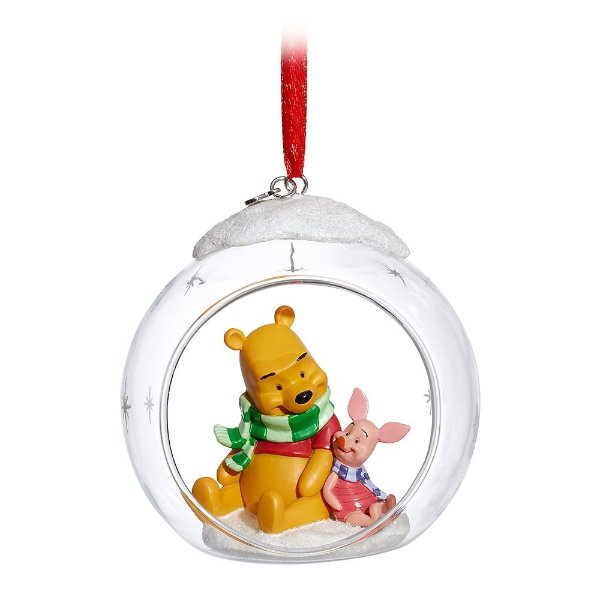 Winnie the Pooh and Piglet Glass Globe Sketchbook Ornament | shopDisney