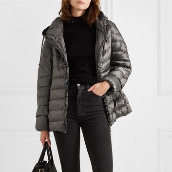 The Cube hooded quilted shell down coat