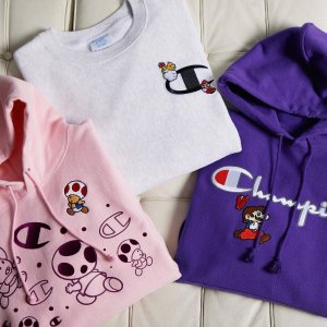 上新：Champion x Super Mario Bros 联名款卫衣、T恤热卖