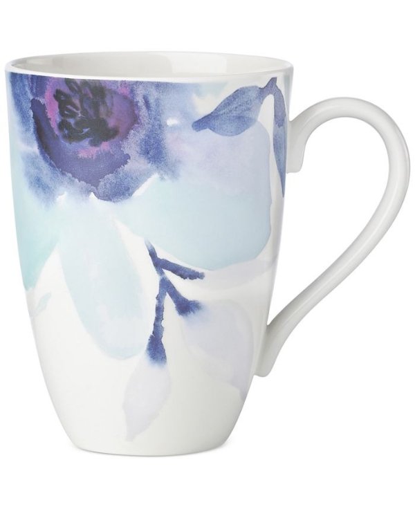 Indigo Watercolor Floral Porcelain Mug, Created for Macy's