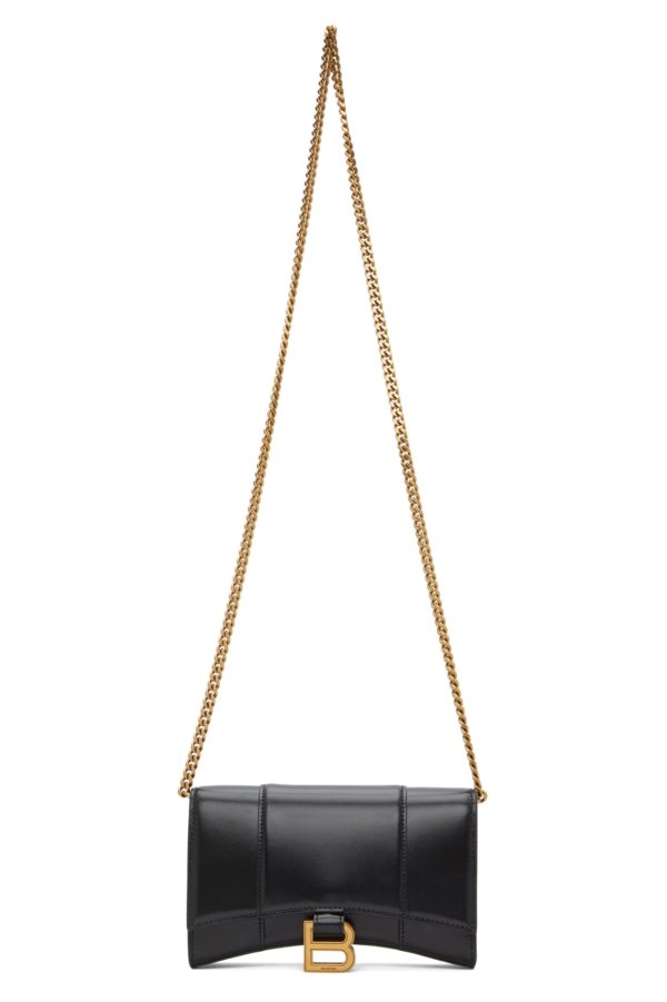 Black Mini Hourglass Wallet On Chain Bag