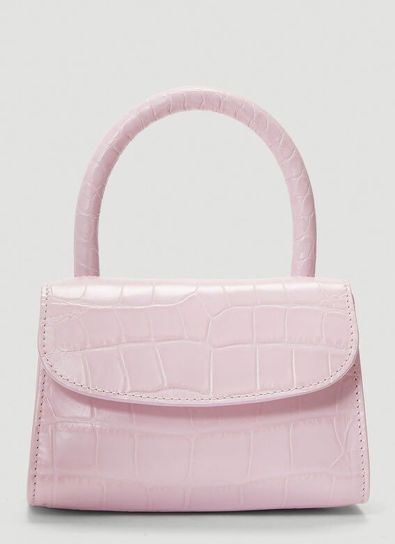 Mini Crocodile Embossed Bag in Pink