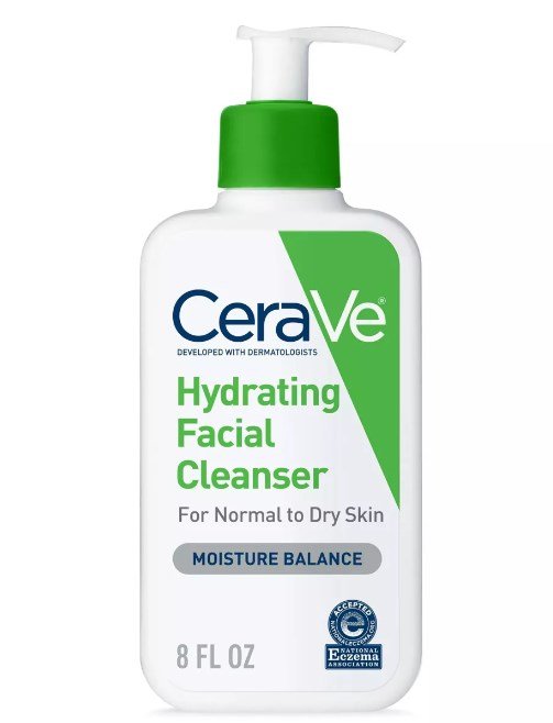 Face Wash, Hydrating Facial Cleanser for Normal to Dry Skin with Hyaluronic Acid, Ceramides and Glycerin