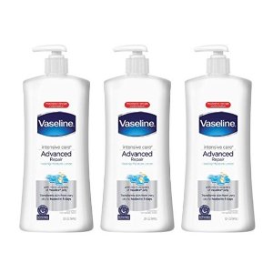 Vaseline Intensive Care Body Lotion, Advanced Repair Unscented, 20.3 oz, 3 ct
