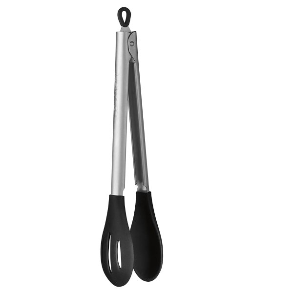 Scoop & Strain Tongs, One Size, Silver