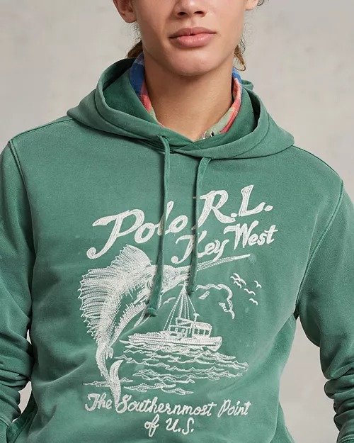 Embroidered Graphic Fleece Hoodie