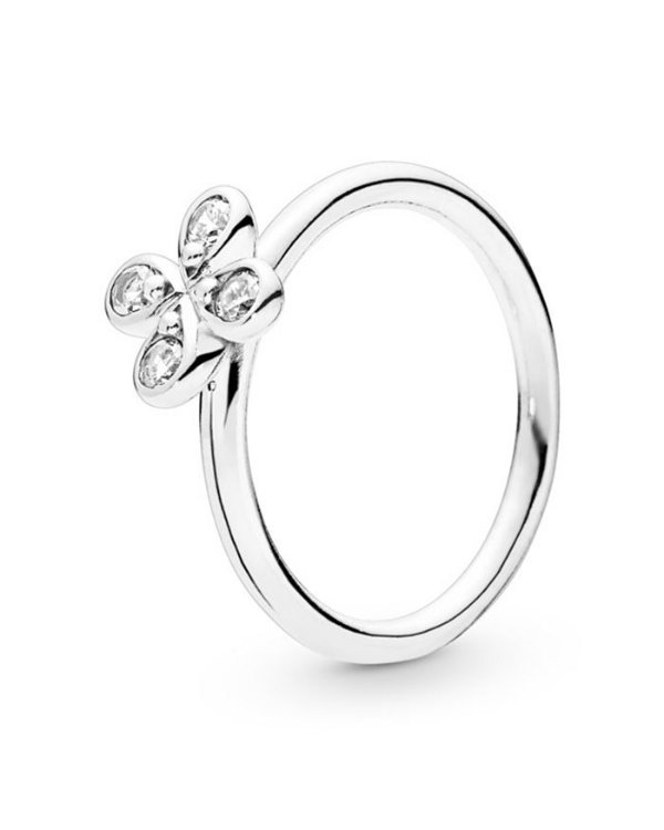 Sterling Silver & Cubic Zirconia Flower Ring