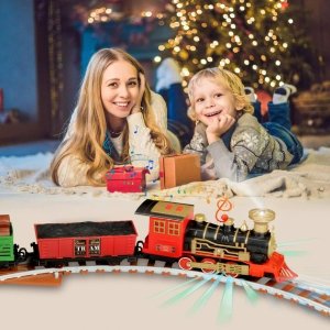 Ouriky Train Set - Electric Steam Train Set Toy for Kids