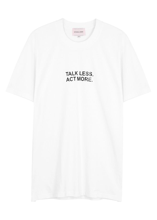 White printed cotton T-shirt