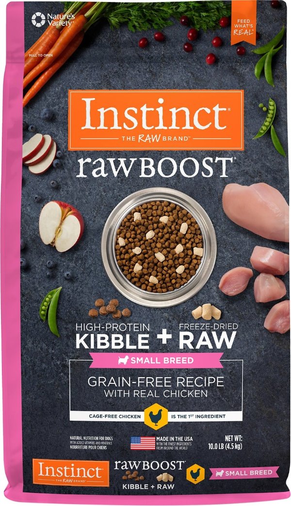 by Nature's Variety Raw Boost Small Breed Grain-Free Recipe with Real Chicken Dry Dog Food, 10-lb bag - Chewy.com