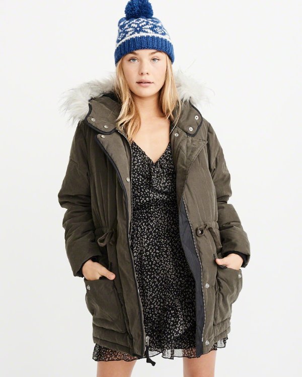 Womens Faux Fur Hooded Puffer | Womens 50% Off: Black Friday Preview | Abercrombie.com