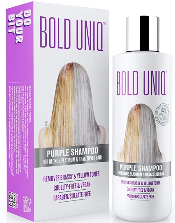Purple Shampoo for Blonde Hair: Blonde Shampoo Eliminates Brassy Yellow Tones- Lightens Blonde, Platinum, Ash, Silver and Grays- Paraben & Sulfate Free Toner- Revitalize Bleached & Highlighted Hair