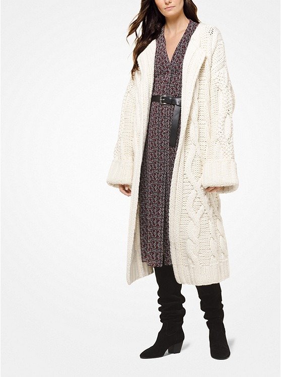 Cable-Knit Oversized Cardigan