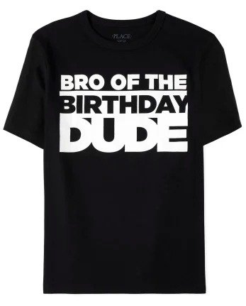 Boys Matching Family Short Sleeve 'Bro Of The Birthday Dude' Graphic Tee