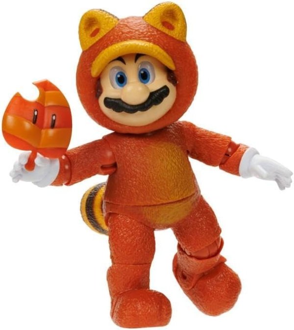 - 5 Inch Action Figures Series 2 – Tanooki Mario Figure with Leaf Accessory