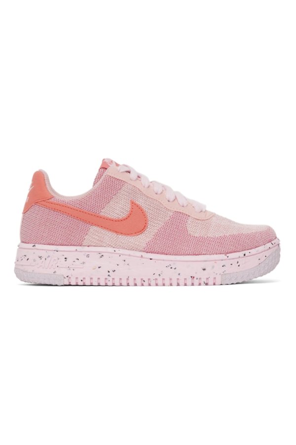Pink Flyknit Air Force 1 Crater Sneakers