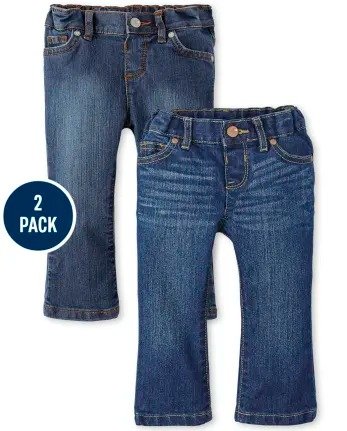 Baby And Toddler Girls Basic Bootcut Jeans 2-Pack | The Children's Place - MULTI CLR
