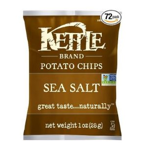 Kettle Brand Potato Chips, Sea Salt, 1-Ounce Bags (Pack of 72)