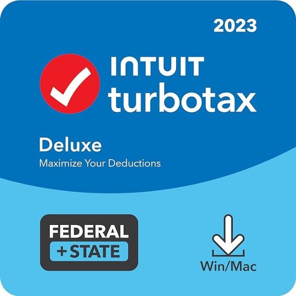 豪华版+州+联邦 2023 Tax Software, Federal & State Tax Return [Amazon Exclusive] [PC/Mac Download]