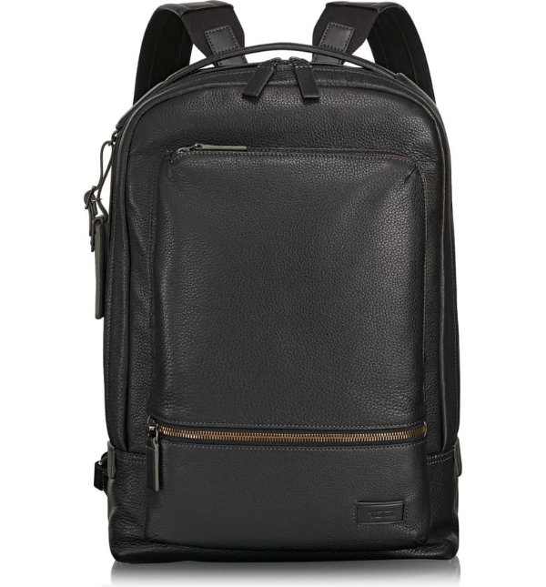 Harrison Bates Black Leather Backpack