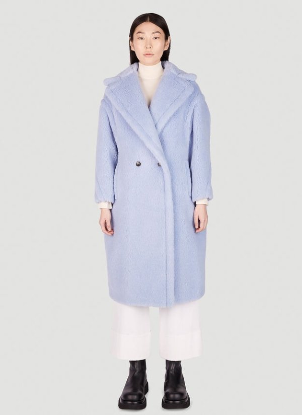 Tedgirl Double Breasted Coat in Light Blue