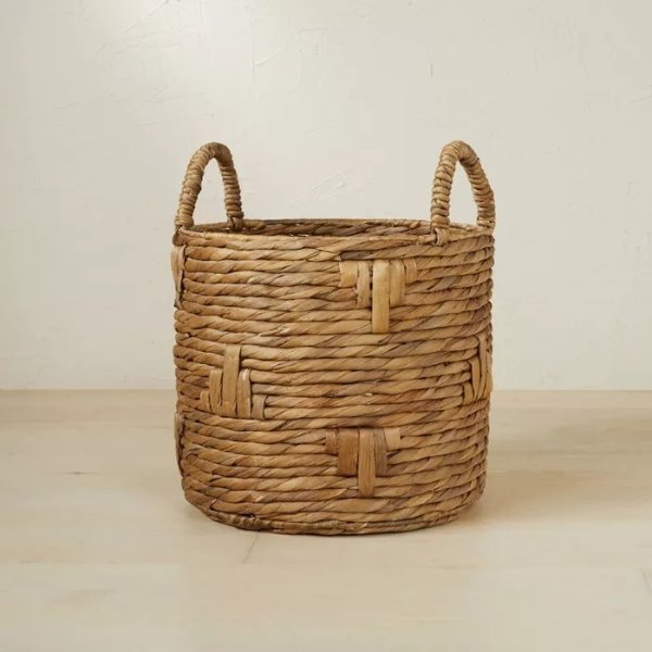 13.78&#34; x 11.81&#34; Cylinder Woven Basket Natural - Opalhouse&#8482; designed with Jungalow&#8482;