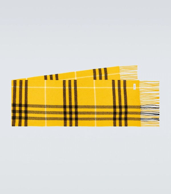 Check Wool And Cashmere Scarf in Yellow -| Mytheresa