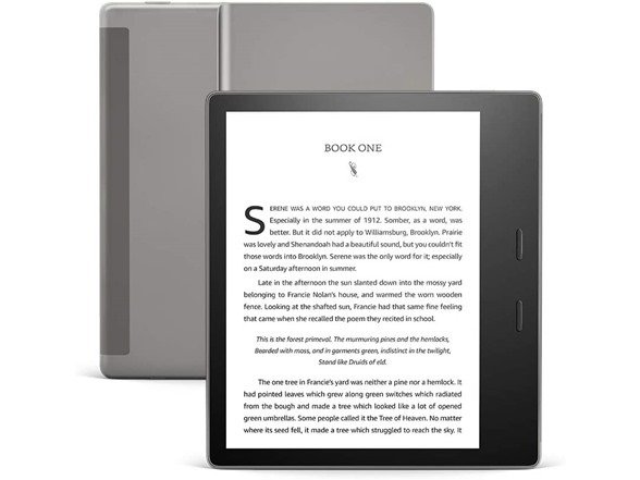 Kindle Oasis Waterproof eReader – 10th Generation, 2019 Model - With 7” Display and Page Turn Buttons (Lockscreen Ad-Supported)
