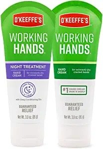 'Keeffe's Wrking Hands Hand Cream, 3z Tube and Night Treatment Hand Cream, 3z Tube