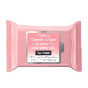 Oil-Free Facial Cleansing Wipes, Pink Grapefruit