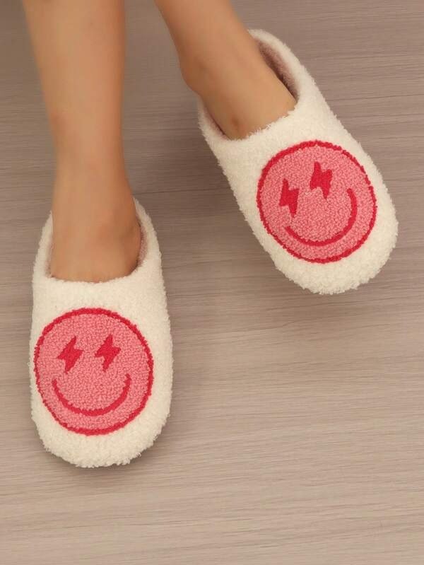 Women's Indoor Home Slippers, Warm Plush, Fashionable Embroidery, Soft And Comfortable, Bedroom Slipper For Winter