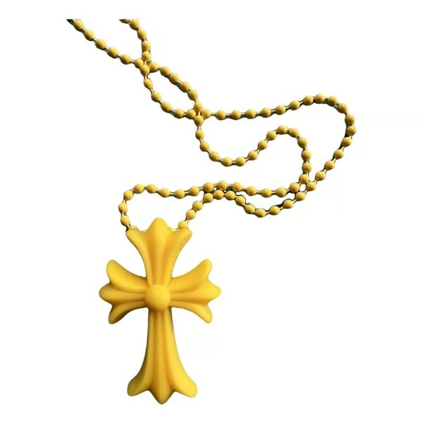 黄十字架项链