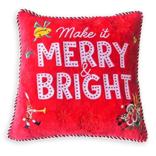 Mickey and Minnie Mouse Holiday Throw Pillow | shopDisney