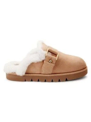 Riley Moto Shearling Lined Suede Mules