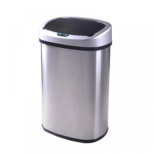 13-Gallon Touch-Free Sensor Automatic Stainless-Steel Trash Can Kitchen