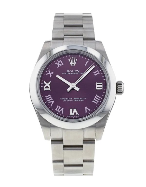 蚝式恒动日历型紫色腕表