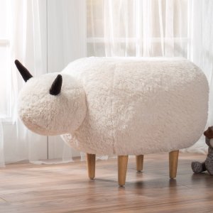 Pearcy Velvet Sheep Ottoman by Christopher Knight Home