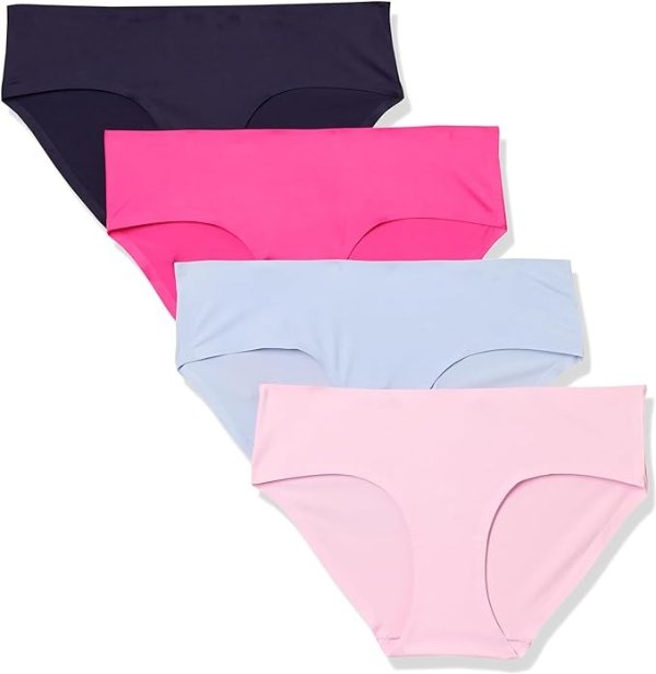 Amazon Essentials Women's Seamless Bonded Stretch Hipster Underwear, Pack of 4