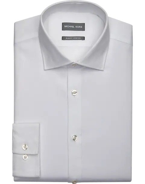 Michael Kors Slim Fit Twill Dress Shirt, White - Men's Sale | Men's Wearhouse
