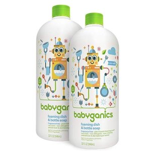 婴儿专用餐具奶瓶泡沫清洁剂补充装 32盎司x2瓶