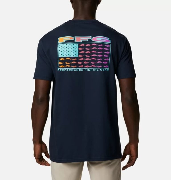 Men's PFG Neon Fish Flag Graphic T-Shirt | Columbia Sportswear