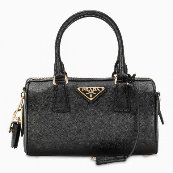 Black/gold leather bag