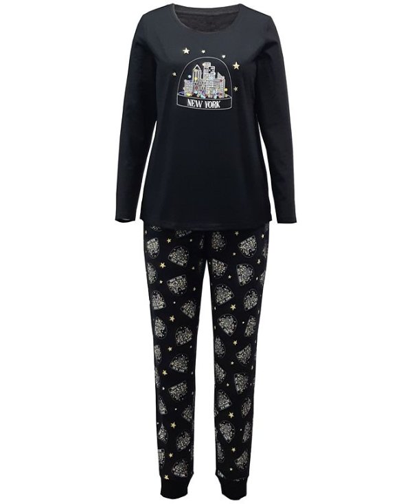 Matching Women's NYC Snow Globe Family Pajama Set, Created for Macy's