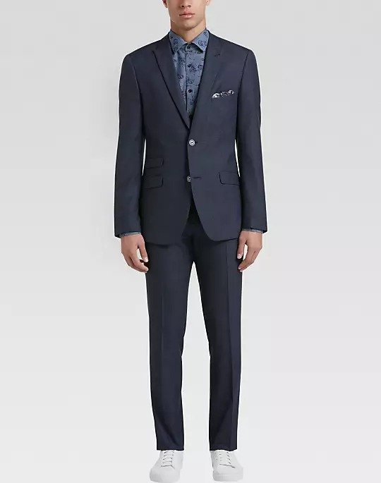Paisley & Gray Slim Fit Suit Separates Coat, Navy Sharkskin - Men's Suits | Men's Wearhouse
