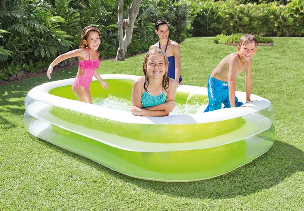 Inflatable Swim Center Family Lounge Pool, 103" x 69" x 22"